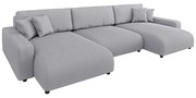 Jasnoszary sztruksowy rozkładany narożnik ze schowkiem Sara – Ropez