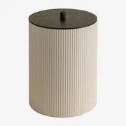 Kosz Na Śmieci Z Pokrywą Z Abs I Bambusa Ozene Kremowa - Sklum