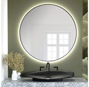 Baltica Design - Lustro LED z podświetleniem BRIGHT 15W/230V 4500K średnica 80 cm IP65 czarne
