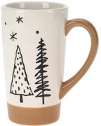 Duży zimowy kubek z motywem choinek, 520 ml
