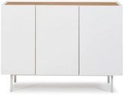 Biała niska komoda w dekorze dębu 110x85 cm Arista – Teulat