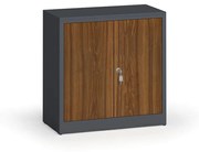 Szafy spawane z laminowanymi drzwiami, 800 x 800 x 400 mm, RAL 7016/orzech