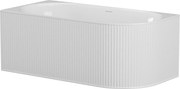 Wanna narożna ryflowana - 200 l - 150 x 75 x 58 cm - Biały mat - Akryl - Lewostronna - BARBORI