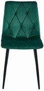 Krzesło LIBRA - ciemna zieleń aksamit / nogi czarne x 1