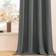 Zasłona zaciemniająca na taśmie gotowa gładka 135x250 ciemnoszara