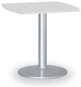 Stolik konferencyjny ZEUS II, 66x66 cm, szara podstawa, biały