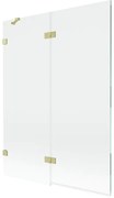 Mexen Lunar parawan nawannowy 2-skrzydłowy lewy 130 x 150 cm, transparent, złoty szczotkowany - 897-130-100-55-00-L