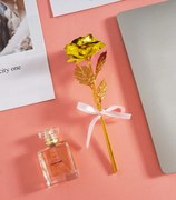 Wieczna róża ze złotą łodygą SIF, żółta