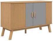 Sosnowa komoda z podwójnymi drzwiczkami brązowy + szary R1-K07
