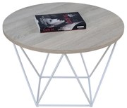 Stolik kawowy z białym stelażem dąb sonoma Z1-G09