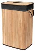 Czarny/w naturalnym kolorze bambusowy kosz na pranie 78 l Bamboo – Compactor