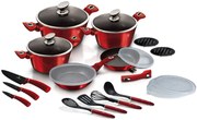 22 elementowy zestaw czerwonych garnków B6-C37