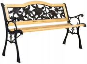 Żeliwna ławka parkowa z motywem róży P7-D64