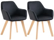 HOMCOM Krzesła Jadalniane Zestaw 2 Nowoczesny Design Aksamit Drewno Kauczukowe 54x57x80 cm Czarne | Aosom PL