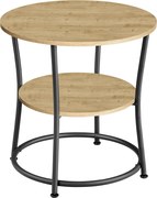 Okrągły stolik kawowy z półką dąb artisan - Ineo 3X