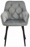 Krzesło JORK Do Jadalni Salonu aksamit srebrno-szary 1szt. tapicerowane