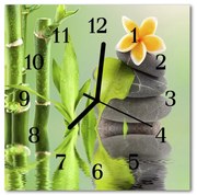 Zegar szklany kwadratowy Kamienie spa