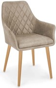 Beżowe tapicerowane krzesło pikowane F1-G53