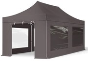 TOOLPORT 3x6 m Namiot Ekspresowy PROFESSIONAL Alu 40 mm, ze ścianami bocznymi, okna panoramiczne , ciemnoszary - (600227)