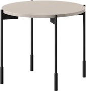 Stolik kawowy Sonatia 60 cm okrągły na metalowych nogach - kaszmir