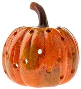 Jesienny świecznik ceramiczny Dynia, 9 x 15 cm