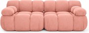 Sofa modułowa dwuosobowa, tkanina welurowa Salvador, Różowy, Selia