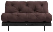 Ciemnobrązowa rozkładana sofa 140 cm Roots Black Night – Karup Design