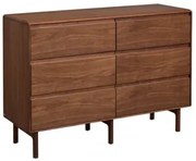 Komoda Z 6 Szufladami Z Drewna Dębowego Treveris Wenge - Sklum