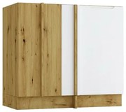 Szafka kuchenna narożna ISABEL DNP90 P/L szary mat/dąb artisan STOLKAR