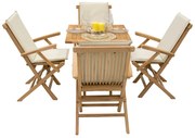 Zestaw ogrodowy z drewna tekowego IVORY BALKON II. 1 + 4 (poduszki GRATIS)