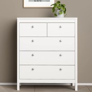 Funkcjonalna komoda pokojowa z szufladami Madrid 3+2 biały mat