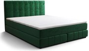 Zielone tapicerowane welurem łóżko kontynentalne 3 rozmiary A7-D97