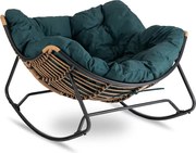 Fotel Bujany Wypoczynkowy ELTON na Płozach Zielony Nowoczesny