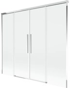 Mexen Rox parawan nawannowy 2-skrzydłowy rozsuwany 180 x 150 cm, transparent, chrom - 8C9-180-002-01-00
