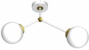 Lampa sufitowa, biała, podwójna, nowoczesna JOY WHITE / GOLD 2xE14
