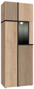 Witryna wysoka CROSS LED hickory jackson/czarna ASM Meble