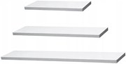 Zestaw 3 białych półek ściennych H2-C38