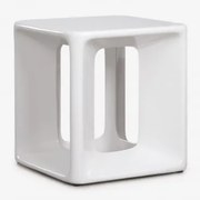 Stolik Kawowy Lilou 40x40 Cm Z Cementu I Włókna Szklanego Biała - Sklum