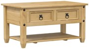 Sosnowy stolik kawowy z 2 szufladami K8-F96