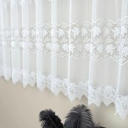 Firana żakardowa biała ze wzorem winogron krótka - wys. 160 cm