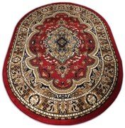 Czerwono-brązowy owalny dywan Z9-M76