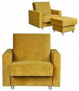 Fotel rozkładany z podnóżkiem Alicja złoty