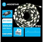 Aigostar - Zewnętrzny łańcuch świąteczny LED 500 diod/8 funkcji 53 m IP44 zimna biała