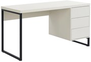Biurko z 3 szufladami - MDF i metal - Beżowy i czarny - TIMFIA marki Pascal Morabito