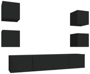 Czarna nowoczesna meblościanka wisząca do salonu L6-M73