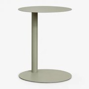 Stolik Pomocniczy Ogrodowy Okrągły Ø40 Cm Ze Stali Nierdzewnej Yannik Awokado - Sklum