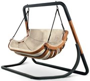 Podwójny beżowy fotel wiszący do ogrodu R4-K35