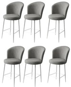 Zestaw krzeseł barowych Alte Grey and White, 6 szt., 6 szt.
