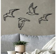 ZESTAW 4x Dekoracja ścienna ptaki metalowa