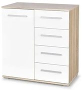 Komoda LIMA 80 KM-2 dąb sonoma/biała HALMAR